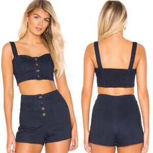 NWT Revolve Privacy Please Wilder Crop Top Dark Indigo Size XL New Boho Cropped‎